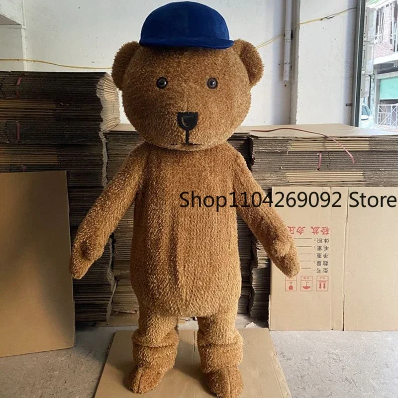 Cartoon Teddy Bear Mascot Costume Halloween Animal Cosplay Costume Fancy Dress Party Christmas Curly Bear Mascotter Costume