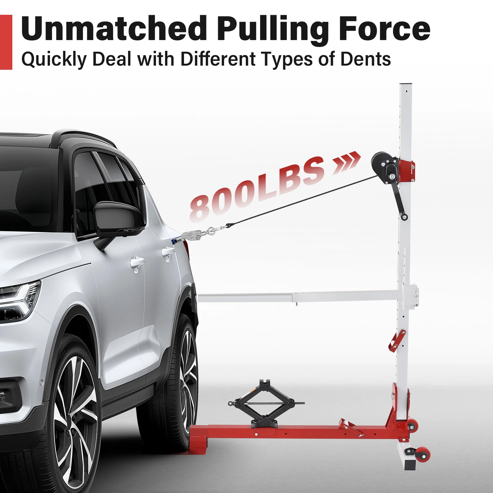 Adjustable Car Dent Remover Tool 1322.77Lbs, Auto Body Paintless Dent Repair Puller Kit with Frame Puller, Height 3.94-36.2 Inch for SUV RV Truck Wheelarches Wheel Eyebrow and Metal Bodywork Dent Removal