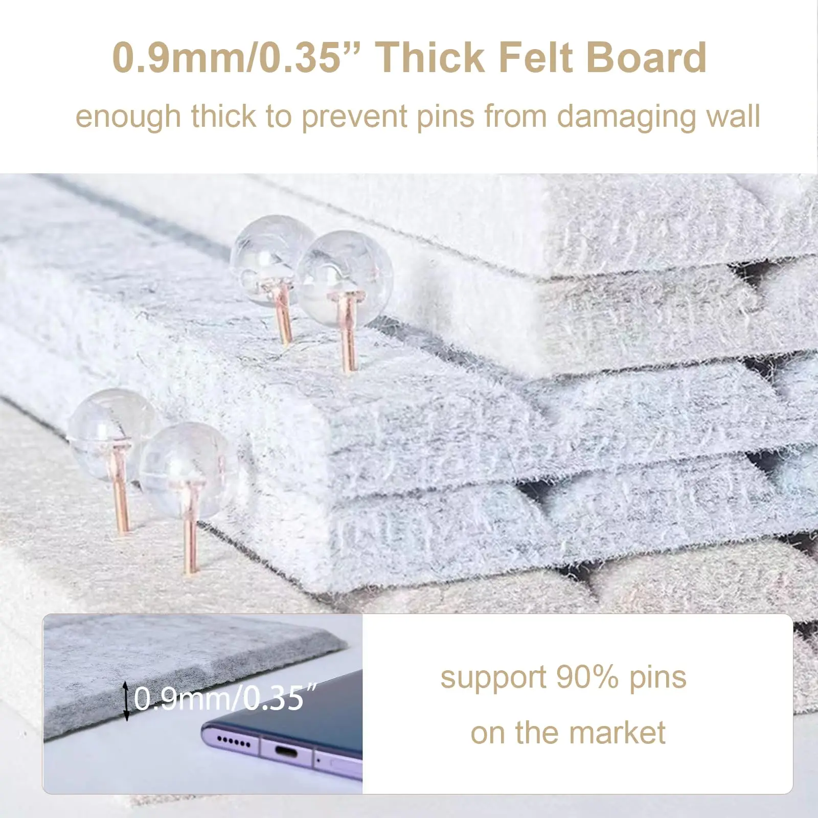 Thickened Decorative Felt Cork Board Large Bulletin Board Foldable Photo Display Board for School Home Office Walls Decor