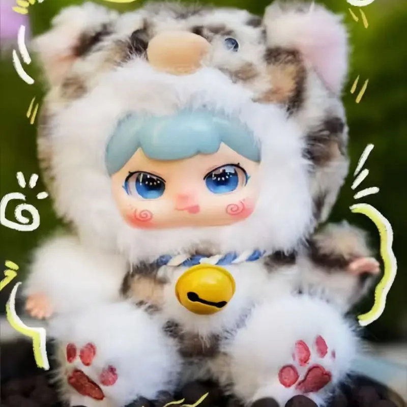 Babythree Wa Sansui Xiaopao Fu حسن الحظ جرس صندوق أعمى أفخم تمثال لطيف لينة دمية محشوة دمية جمع هدية للأطفال الفتيات