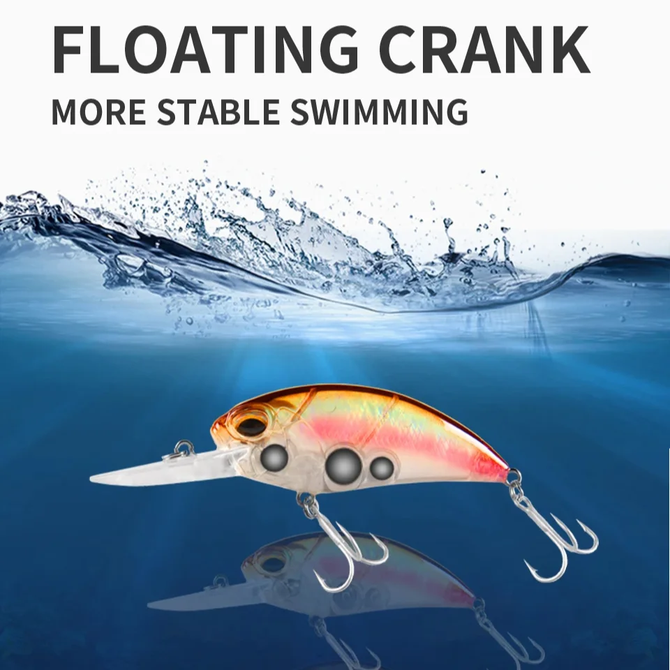 65 مللي متر 15 جرام واقعية كرنك M65 11A كرانكبيتس الغوص 8-11ft العائمة الثنائي حشرجة الموت المتذبذب الصيد الطعم ل بايك كرابي ، باس كبير #2