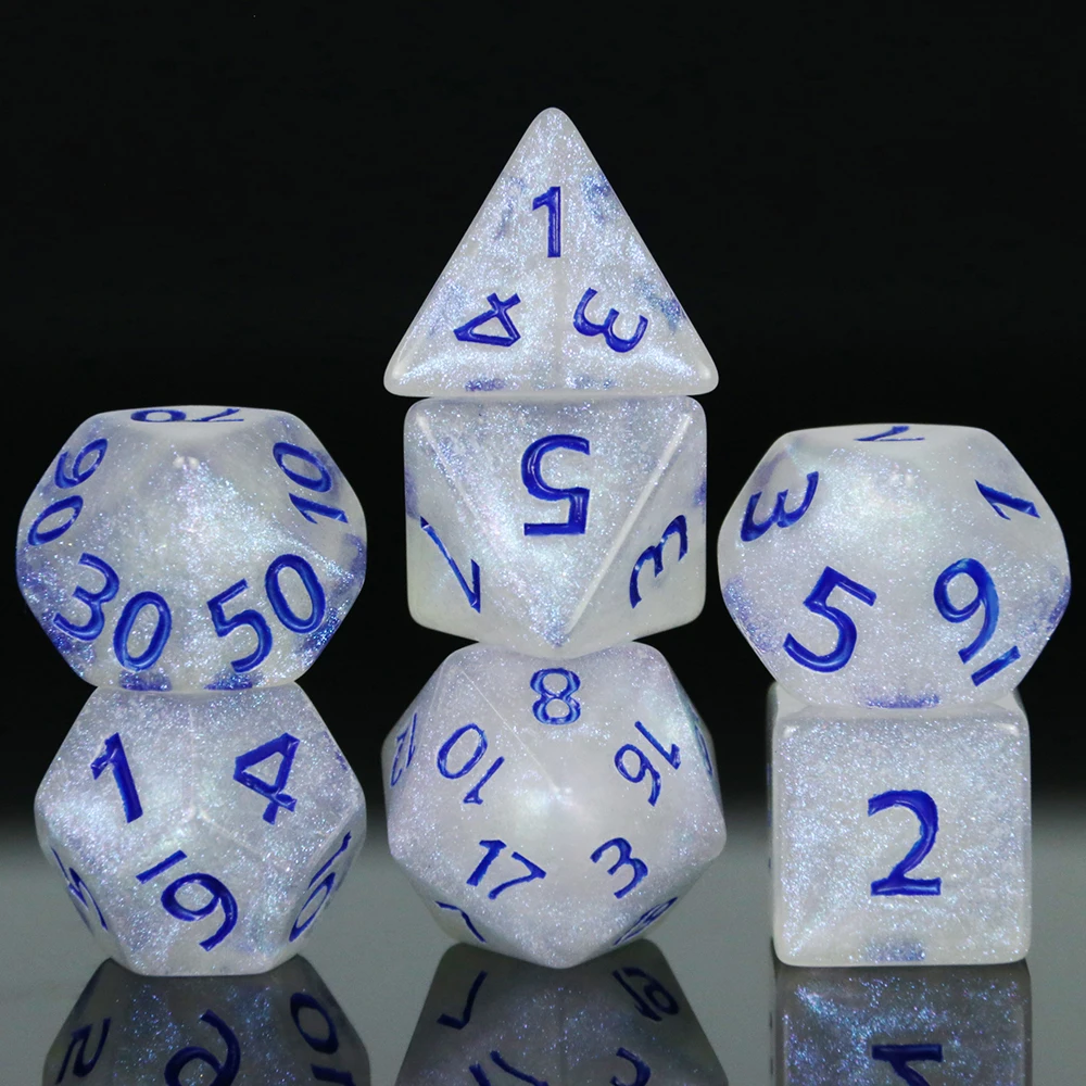 

Набор многогранных кубиков из 7 предметов для ролевых игр-совместимых с DND, настольные настольные игральные игры в рулонах