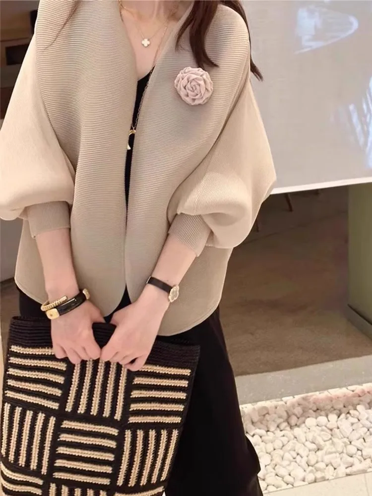 cardigan-decontracte-uni-pour-femme-coupe-ample-plissee-manches-trois-quarts-tendance-ete-2026-en-fibre-de-polyester