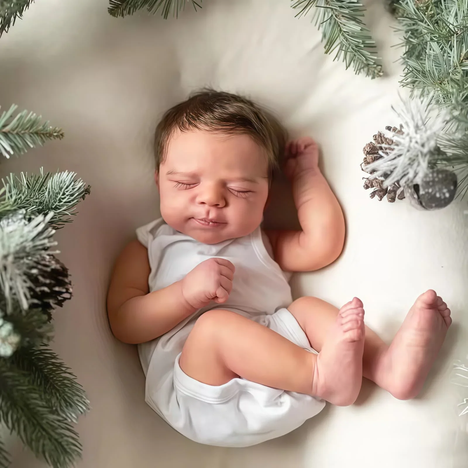 Risbecko 19 Zoll bereits bemalte fertige wiedergeborene Babypuppe – handgefertigte wiedergeborene Frühchenbaby-Neugeborene, Kinderspielzeug, Geschenk, Mädchenpuppen