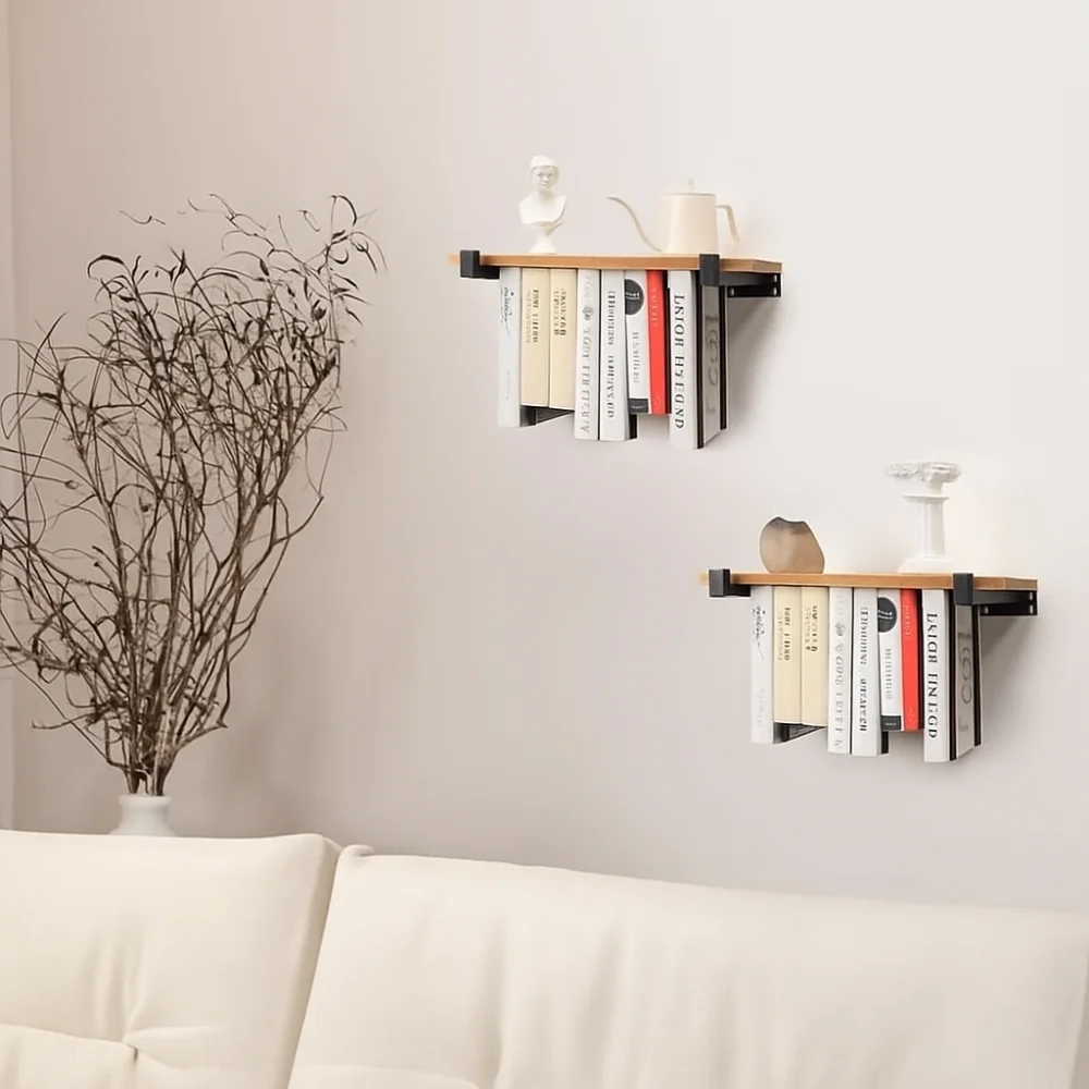 

Wall Mounted Floating Bookshelves Durable Decorative Invisible Bookshelves Space Saving Minimalist Wall Bookcases Living Room