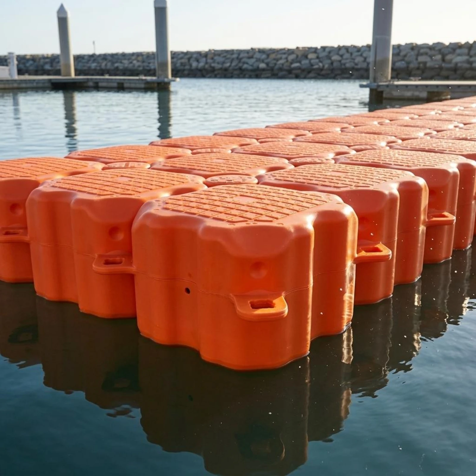 Floating Dock Module Plastic Buoy Module Floating Bridge Block Square Dock Buoy Mounting Kit Textured