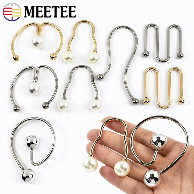 

2/5Pcs 47-57mm Metal Buckles U-shaped Rings Double Screw Detachable Clothes Collar Strap Decor Clasp Button Hardware Accessories