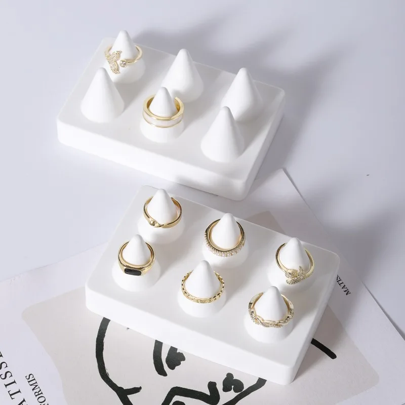 

6-слотовая подставка для колец, счетчик, модный держатель для колец, роскошная стойка для хранения колец, ювелирных изделий, большая вместительная полка-органайзер для колец