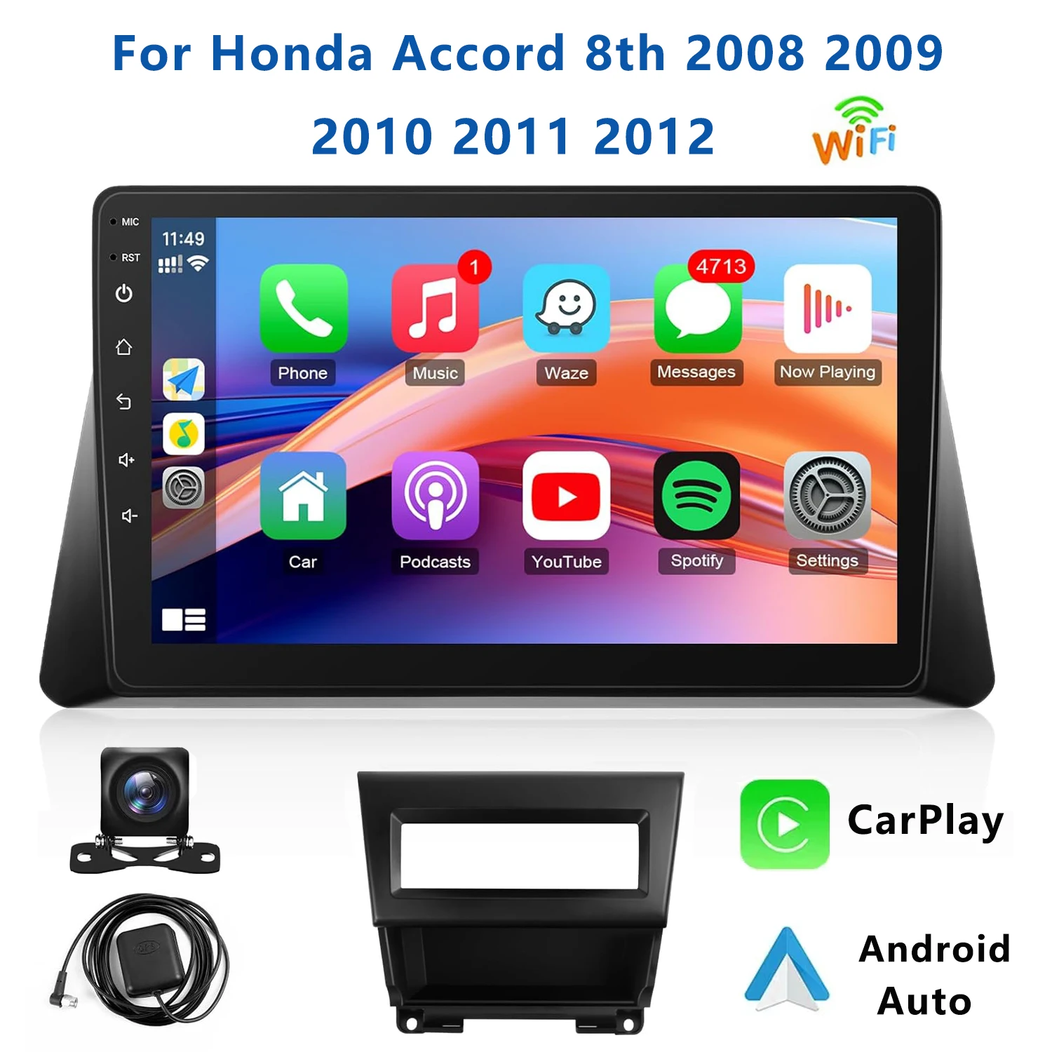 Leeocar Wireless CarPlay Android Auto Car Radio For Honda Accord 8th 2008-2013 GPS Multimedia 2 Din 4G 64G Android 12