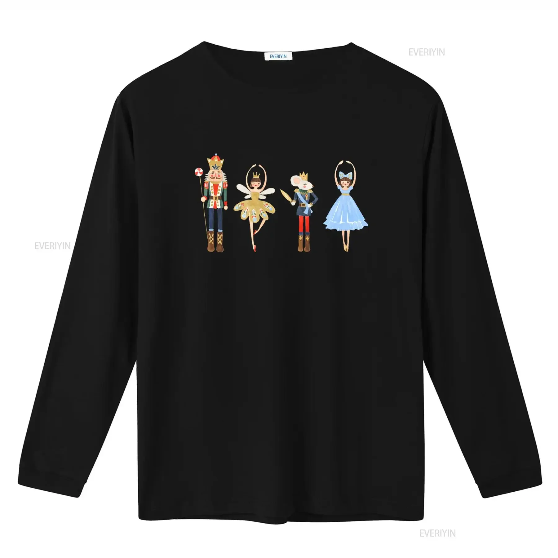 Nutcracker T Shirt Christmas Sugar Plum Fairy Xmas For Her Cartoon Print vintage Washed Stylish Comfortable Stretched Slightly
