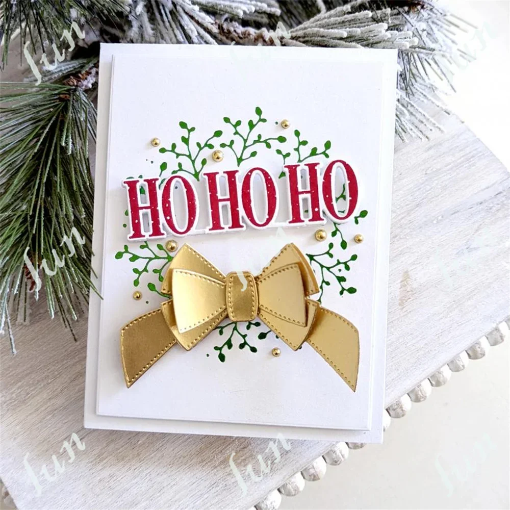 Stitched Gingerbread Die Cutting Dies Knife Big Christmas Ho Postage Sentiments Stamps Embossed Scrapbooking Decorations 2024