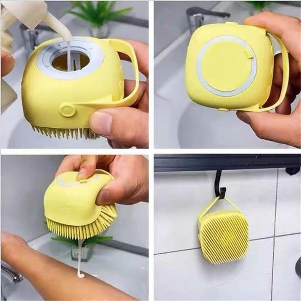 Multifunctional Silicone Household Bath Brush for Children Bath Brush Can Be Installed with Shower Gel Shampoo Stonego Massage