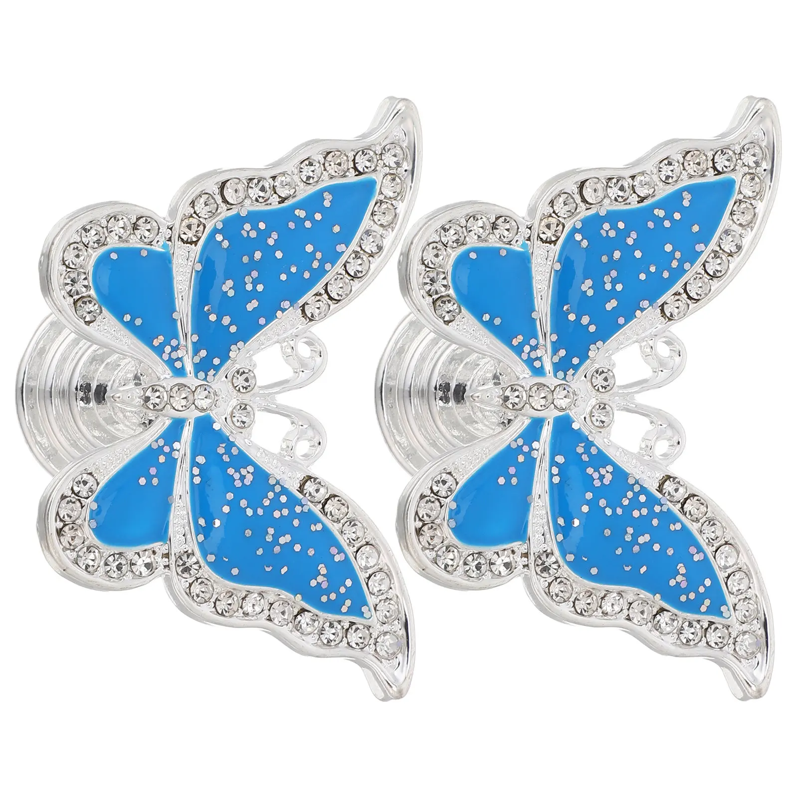2Pcs Butterfly Cabinet Handles Zinc Alloy Decorative Drawer Pulls for Wardrobe Cupboard Dresser Colorful Rhinestone Furniture