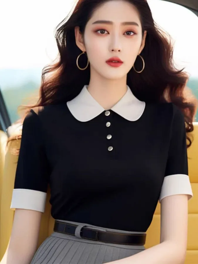 

Новая летняя футболка для женщин: уникальный красивый топ с коротким рукавом, стильный дизайн, для повседневной носки.