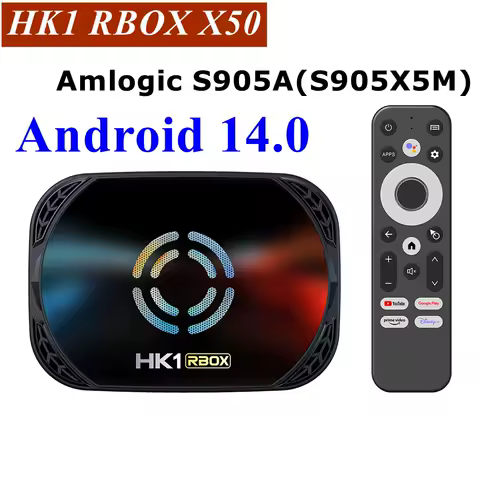 Android 14 TV BOX Amlogic S905X5M HK1 RBOX X50 Quad Core 4K LAN 1000M Dual Wifi6 BT 5.0 Voice Remote Cooling Fan Media Player