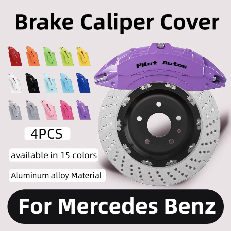 

For Mercedes Benz Car Brake Caliper Cover Aluminum Alloy Metal Fit W164 W210 W204 W205 124 211 W220 W163 W209 W212 W202