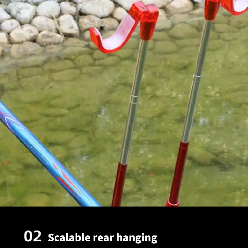 حامل أقطاب الصيد بقضيب مزدوج خفيف الوزن حامل قضيب الصيد للصيد في الهواء الطلق والإعدادات السريعة وحامل أقطاب القوس الخلفي