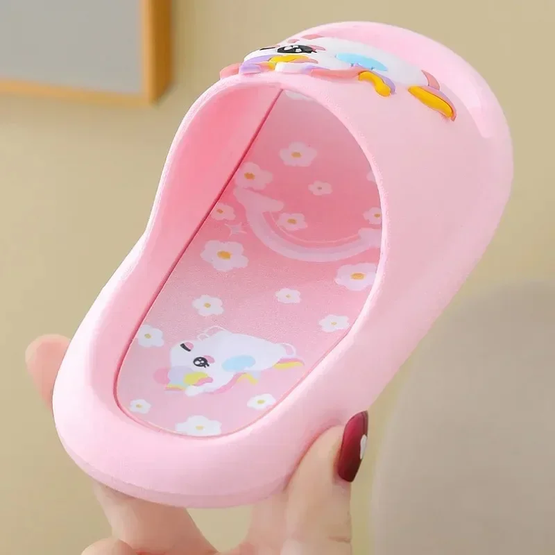 Scarpe estive per bambini per la casa Infradito Pantofole per neonate per bambini Cartoon Unicorn Bagno Scivoli antiscivolo con suola spessa