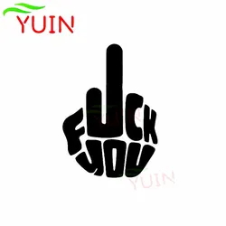 YUIN Cartoon Middle Finger Decals Fashion Rear Windshield Decoration PVC Waterproof Sunscreen Stickers Can Be Customized Color