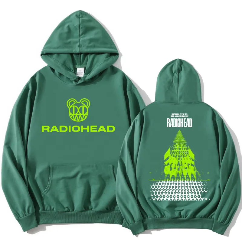 روك باند راديوهيد جولة 2025 نوفمبر هوديس الصوف الشتاء طويلة الأكمام قمصان سويت شيرت بقلنسوة موضة عادية الرجال/النساء البلوفرات