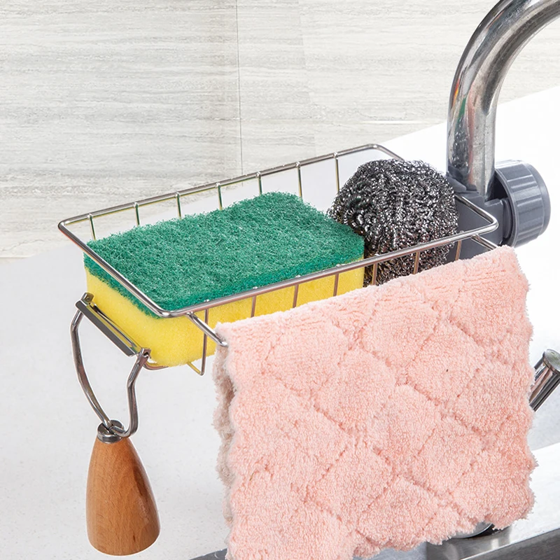 Faucet Shelf Stainless Steel Sink Sink Drainage Rack Home Kitchen Bathroom Bathroom Storage Rag Rack