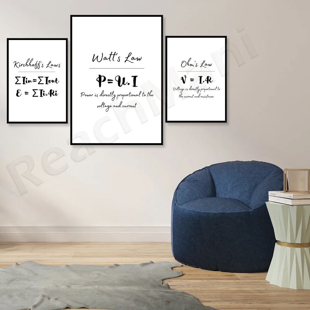 Electrical Engineering Basics, Basic Electrical Theory and Law Printables, Engineer Gift Posters and Wall Decorations