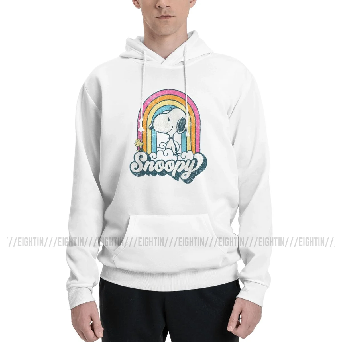 Pinda's Snoopy Woodstock Retro Rainbow Cloud Hoodies Mannen Vrouwen Harajuku Sweatshirts Herfst Oversized Trui