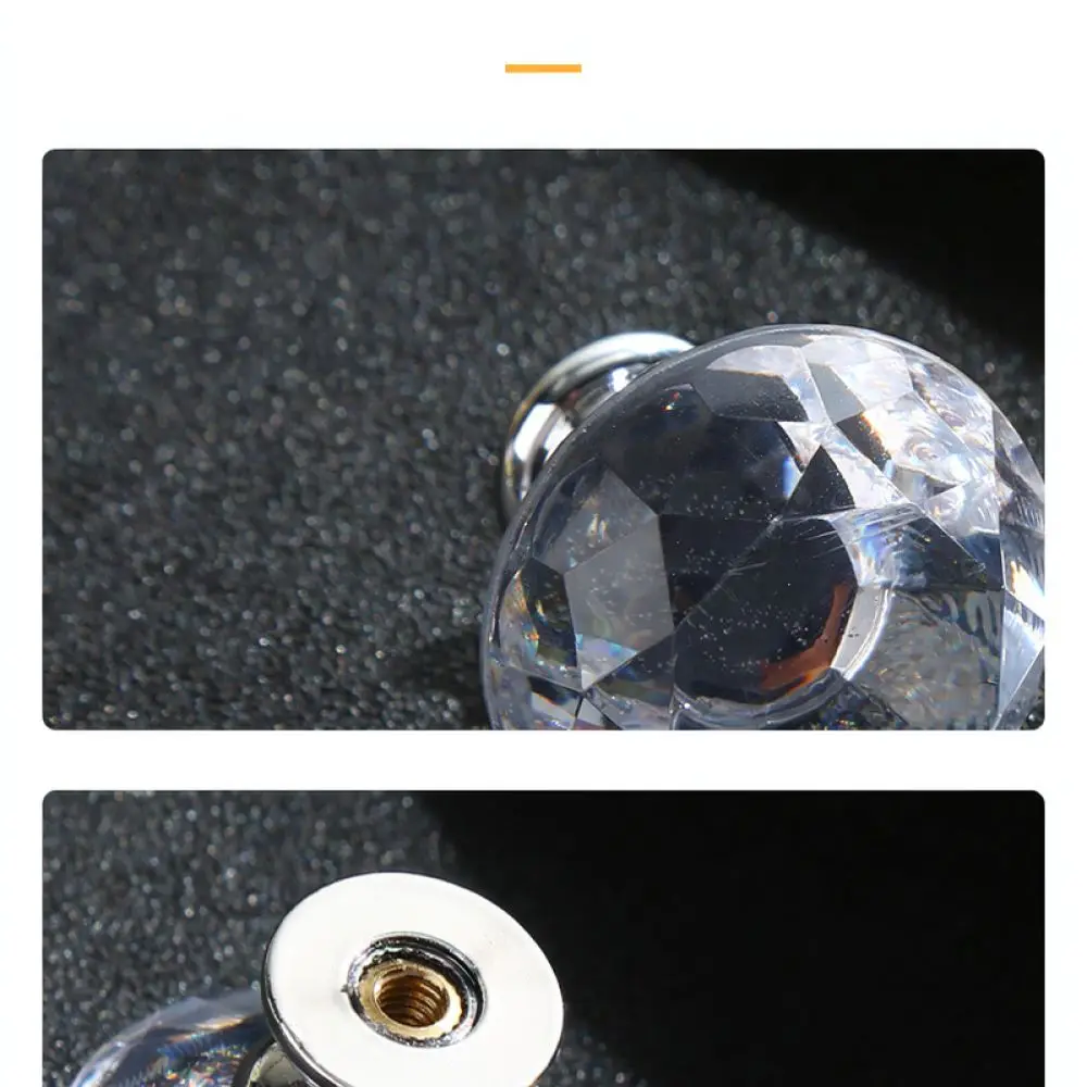 Modern Luxury Crystal Drawer Knob Acrylic Cabinet Handle Round Pull Decorative Hardware For Furniture Dresser Wardrobe
