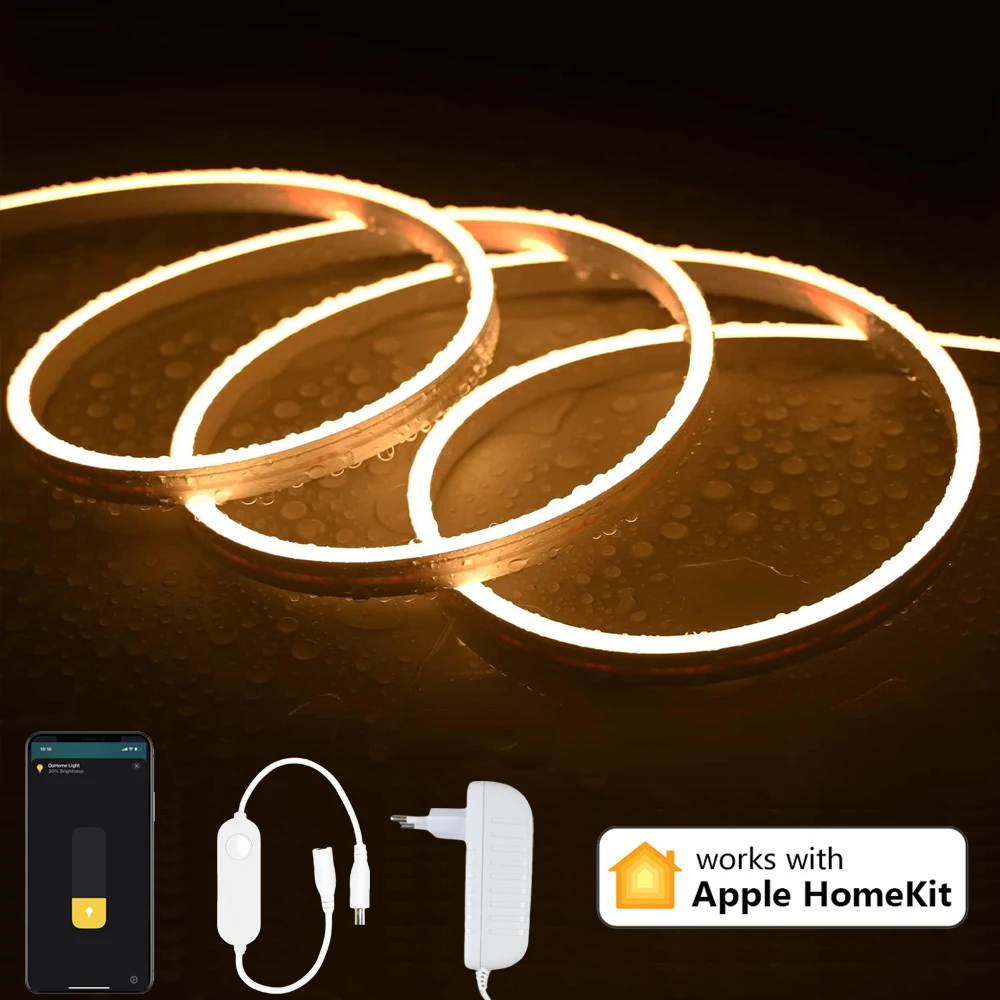 Homekit WiFi Neon LED Strip 1m 2m 3m 4m 5m 12V Dimmable Waterproof Flexible Lamp Warmwhite white 3000-6500K Siri Voice Control