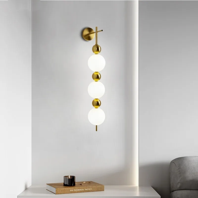 Post modern luxury wall lamp simple creative glass light design study balcony dresser bedside bedroom wall mounted lamp