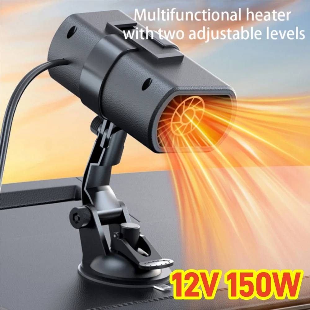 12V 150W Car Heater Demister Strong Suction Type Heating Fan Electric Cooling Windshield Defroster Defogging Demister For Winter