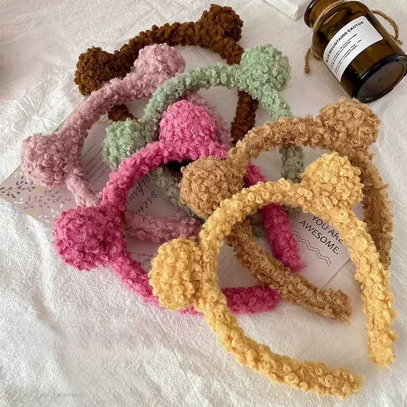 Serre-tête oreilles d\'ours en peluche pour femmes et filles, accessoires de cheveux, accessoires de mode