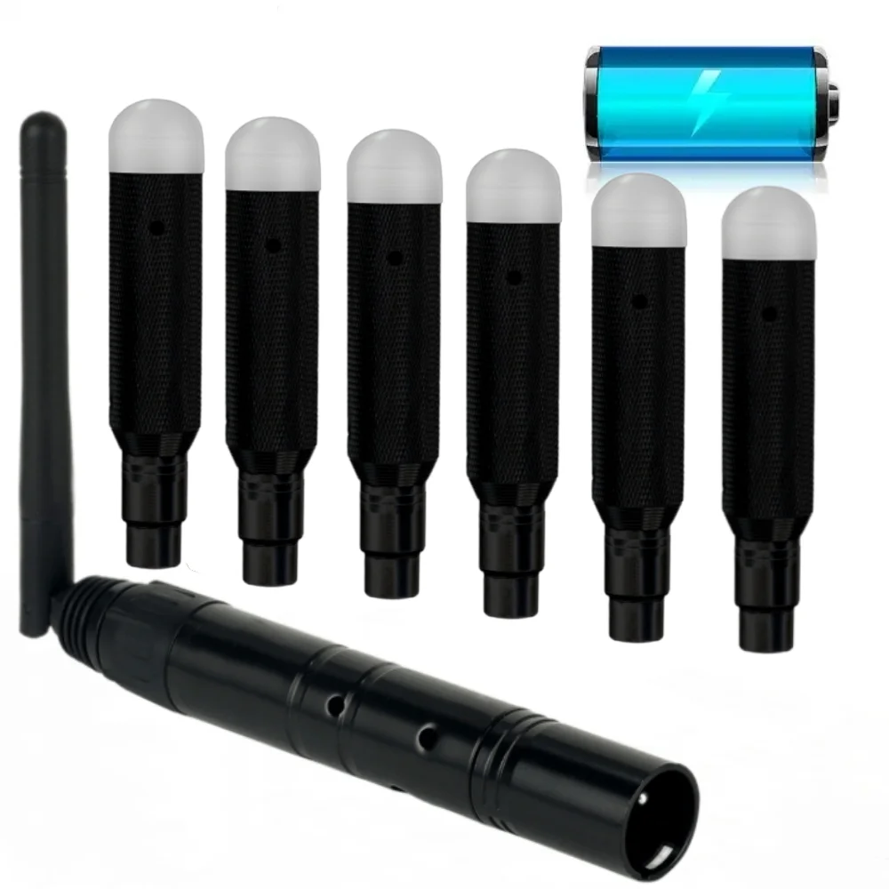 

DMX Wireless, 7pcs 2.4G DMX 512 1 Male Transmitter & 6Female Receivers Short version for Stage PAR Party Light