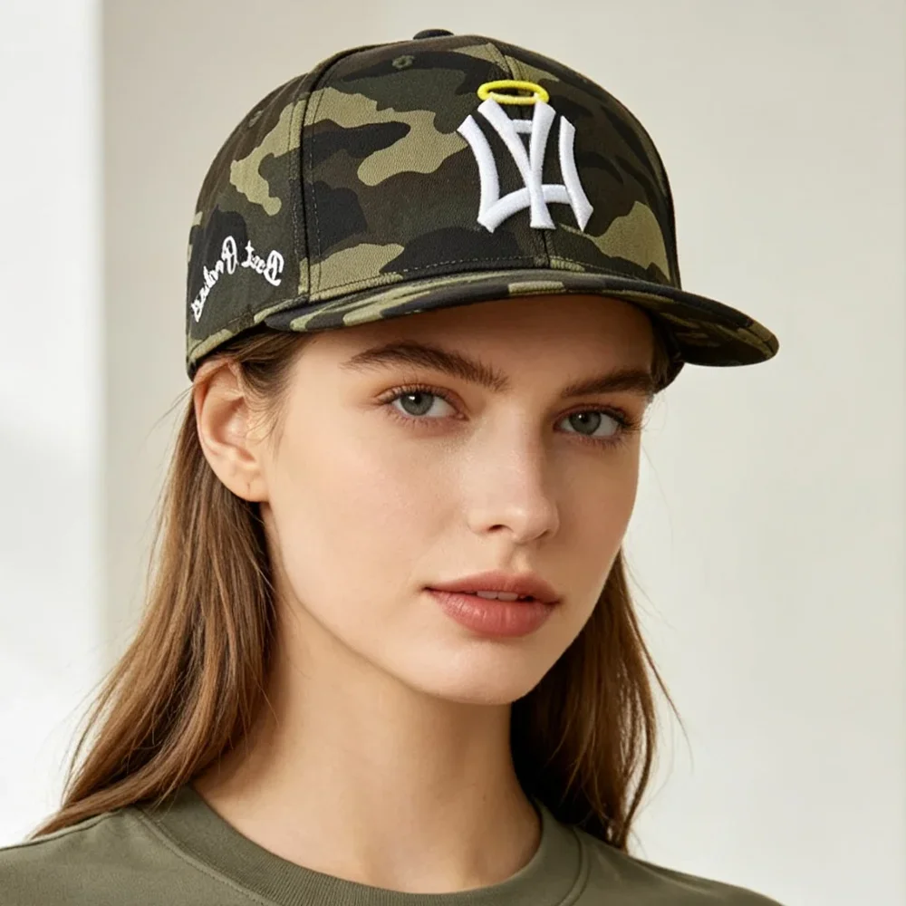 Heißer Verkauf: Unisex Flat-Bill-Snapback-Cap mit NA-Buchstaben und Flügel-Stickerei – Lässige Outdoor-Trend-Baseballkappe für Herren und Damen – Detail 22
