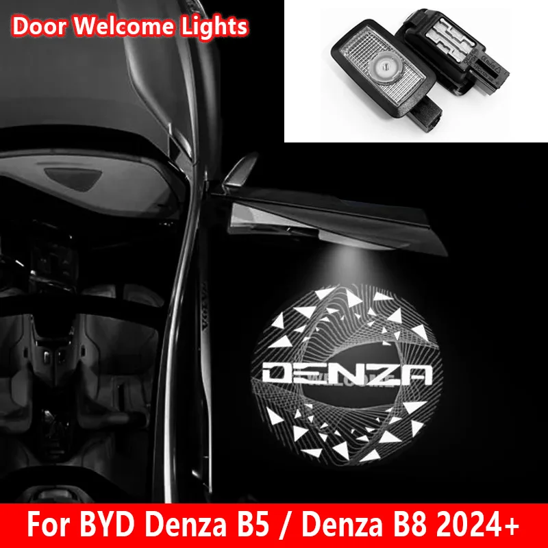 

Для BYD Denza B5 Denza B8 2024+ светодиодные дверные приветственные огни, проекционное освещение открытия двери, напольное освещение, автомобильные аксессуары