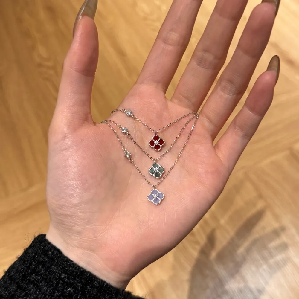 

CCFJOYAS стерлингового серебра 925 пробы, маленькое свежее мини-колье с подвеской в виде цветка для женщин, японское и корейское нишевое легкое роскошное ожерелье