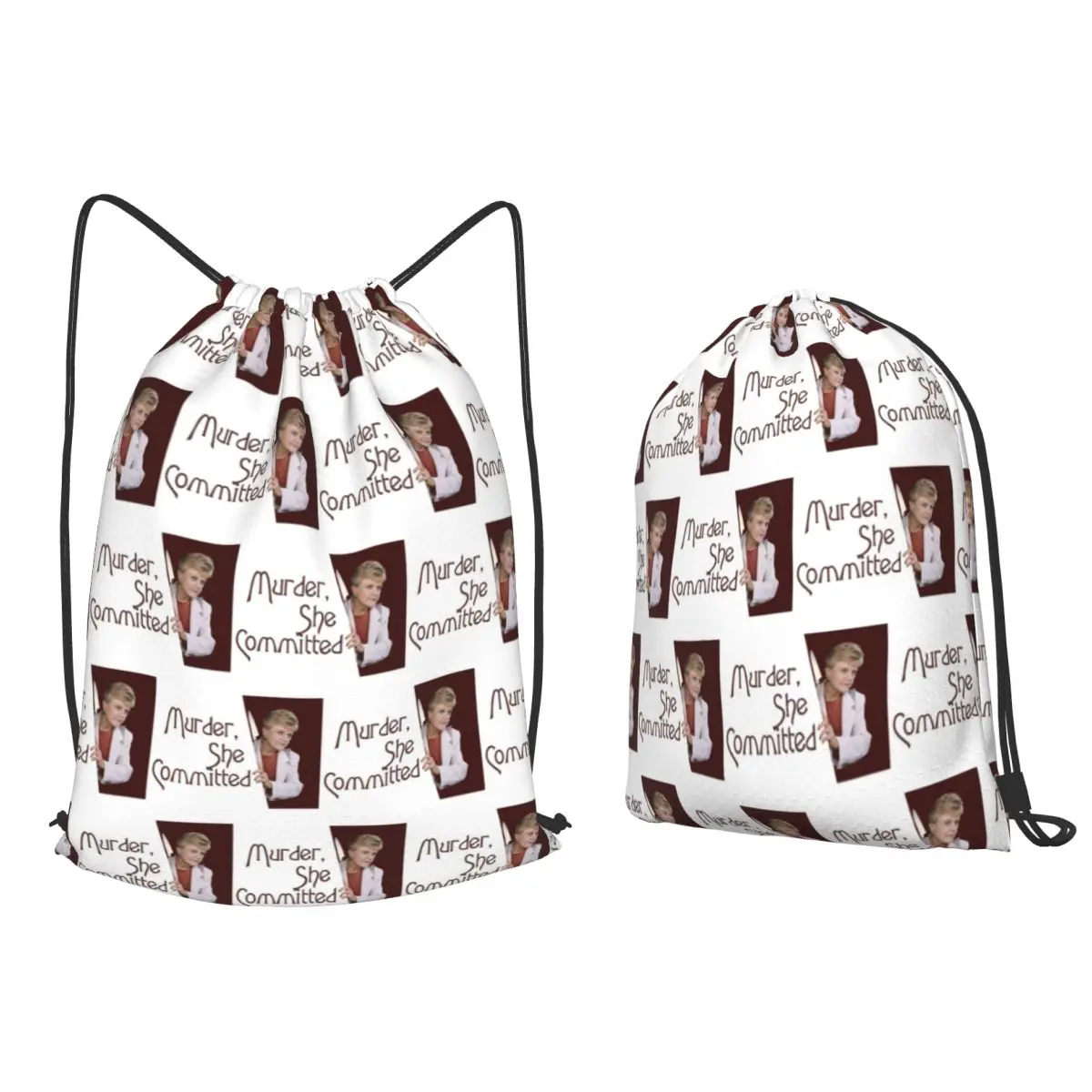 Jessica Fletcher, We Know Your Secret Backpacks Fashion Drawstring Bags Shoes Bag Book Bags for Travel School