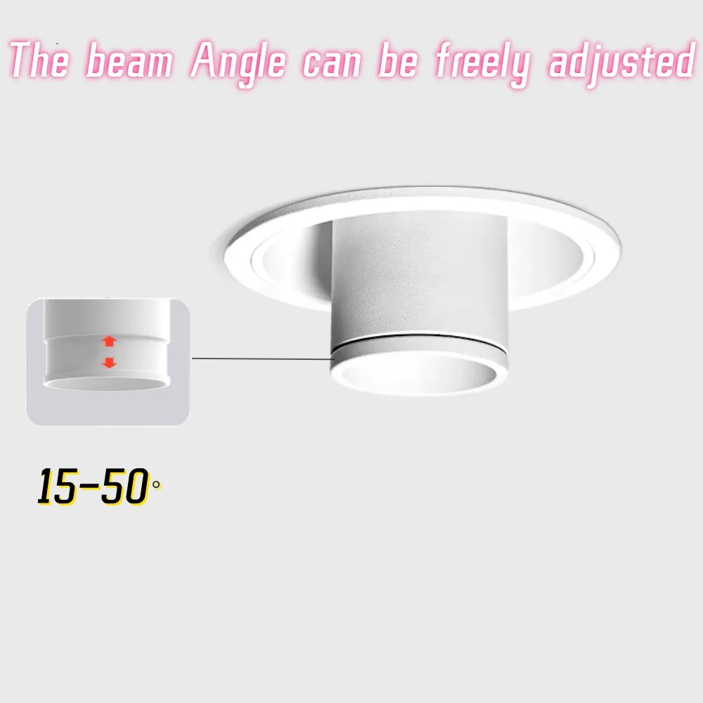 Narrow bezel Recessed LED Long downlight COB Spotlight 7W 12W 15W Dimmable Anti-glare 360° Rotation AC110V220V Interior lighting