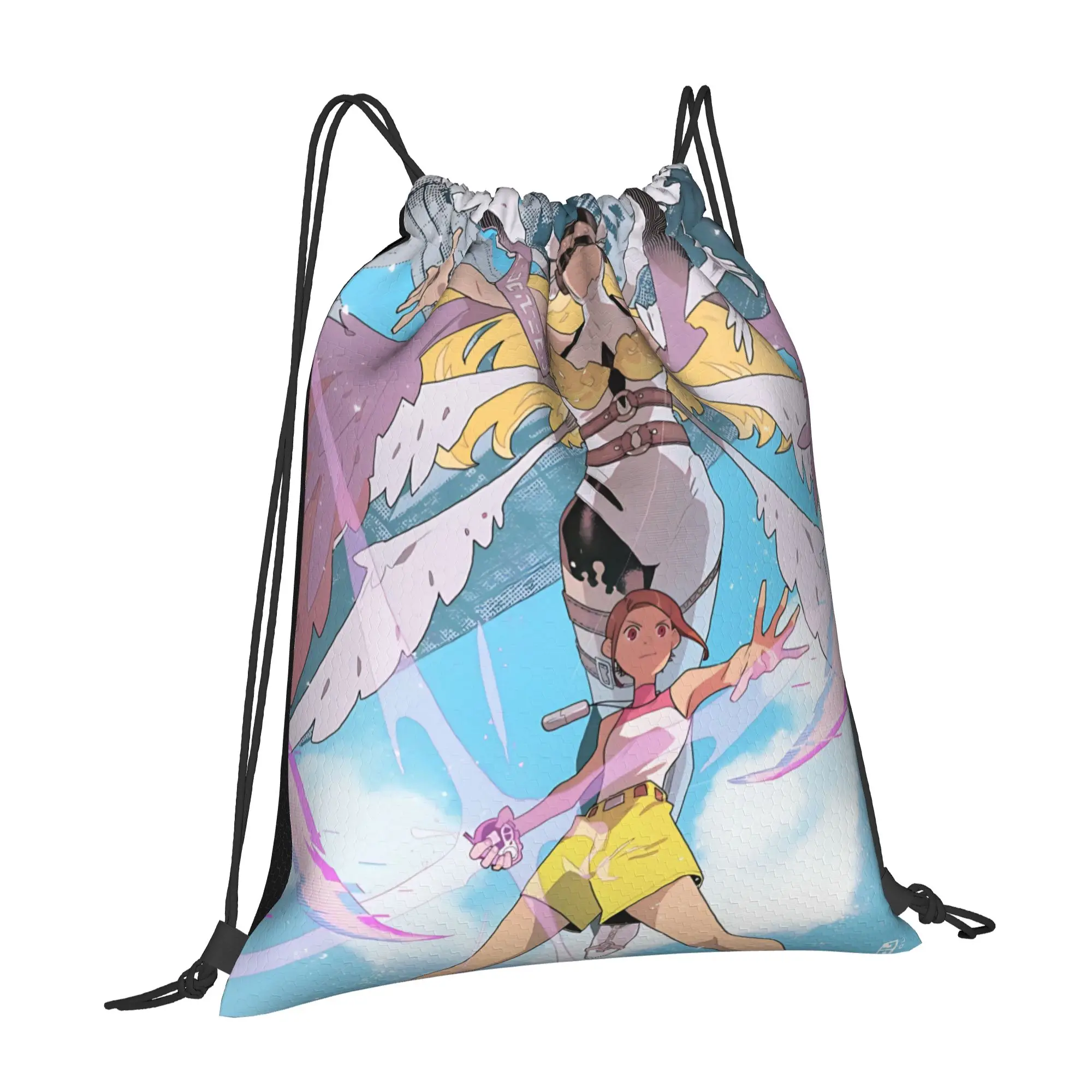 gym Pouch Digital Monster  Drawstring Bags Men Women Storage Backpack Teenager Travel Bag Multi-function Pocket