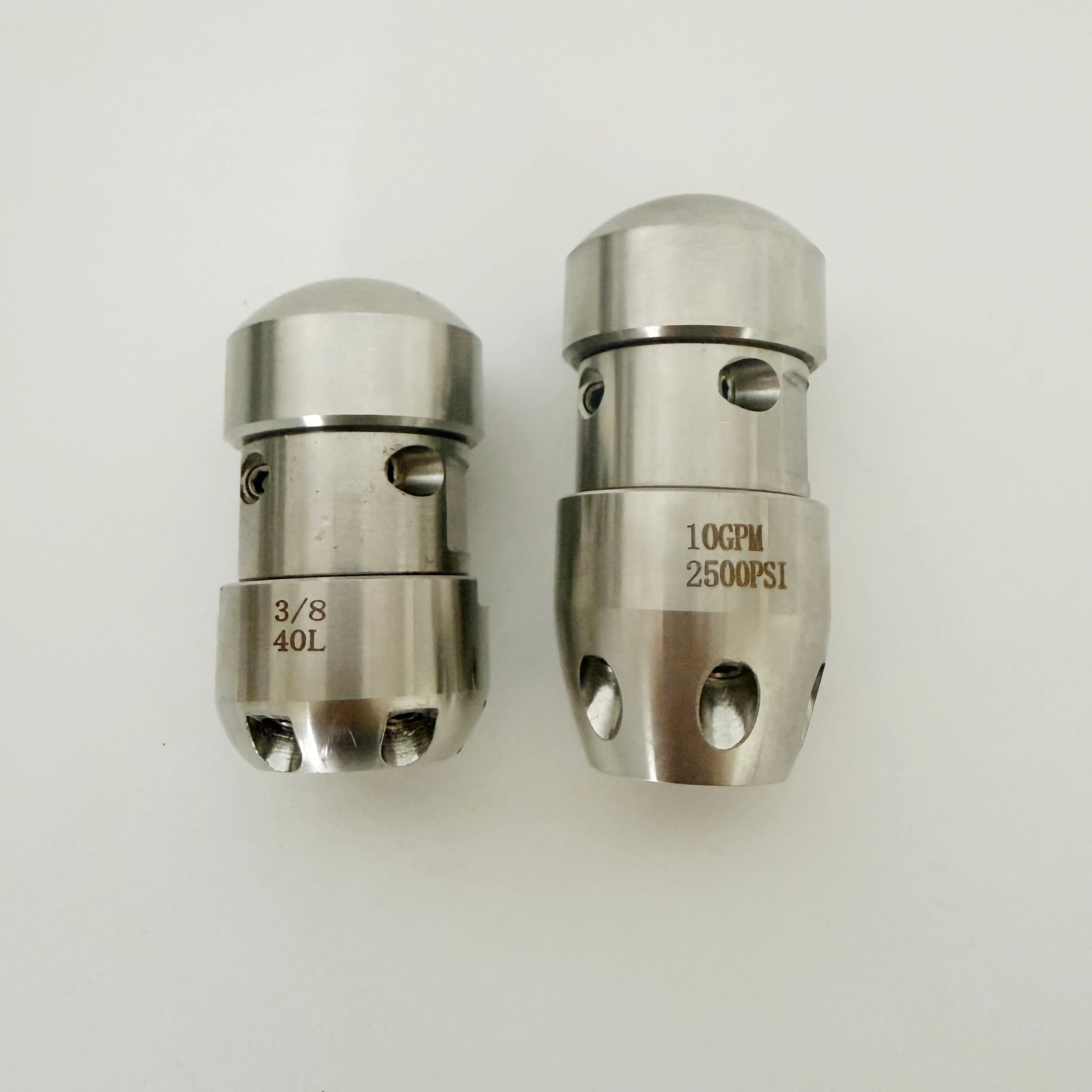 0.5KG 360° Rotary Sewer Nozzle Round Head G1/2 40L Stainless Steel Rotor Drain Cleaner Nozzle for Sludge & Grease Removal