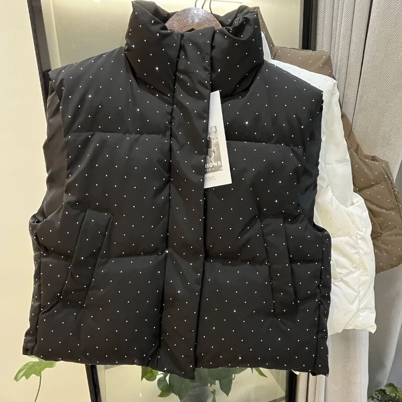 

Spring and Autumn's new loose starry sky short waistcoat stand-up collar Korean-style down cotton vest and vest for outerwear