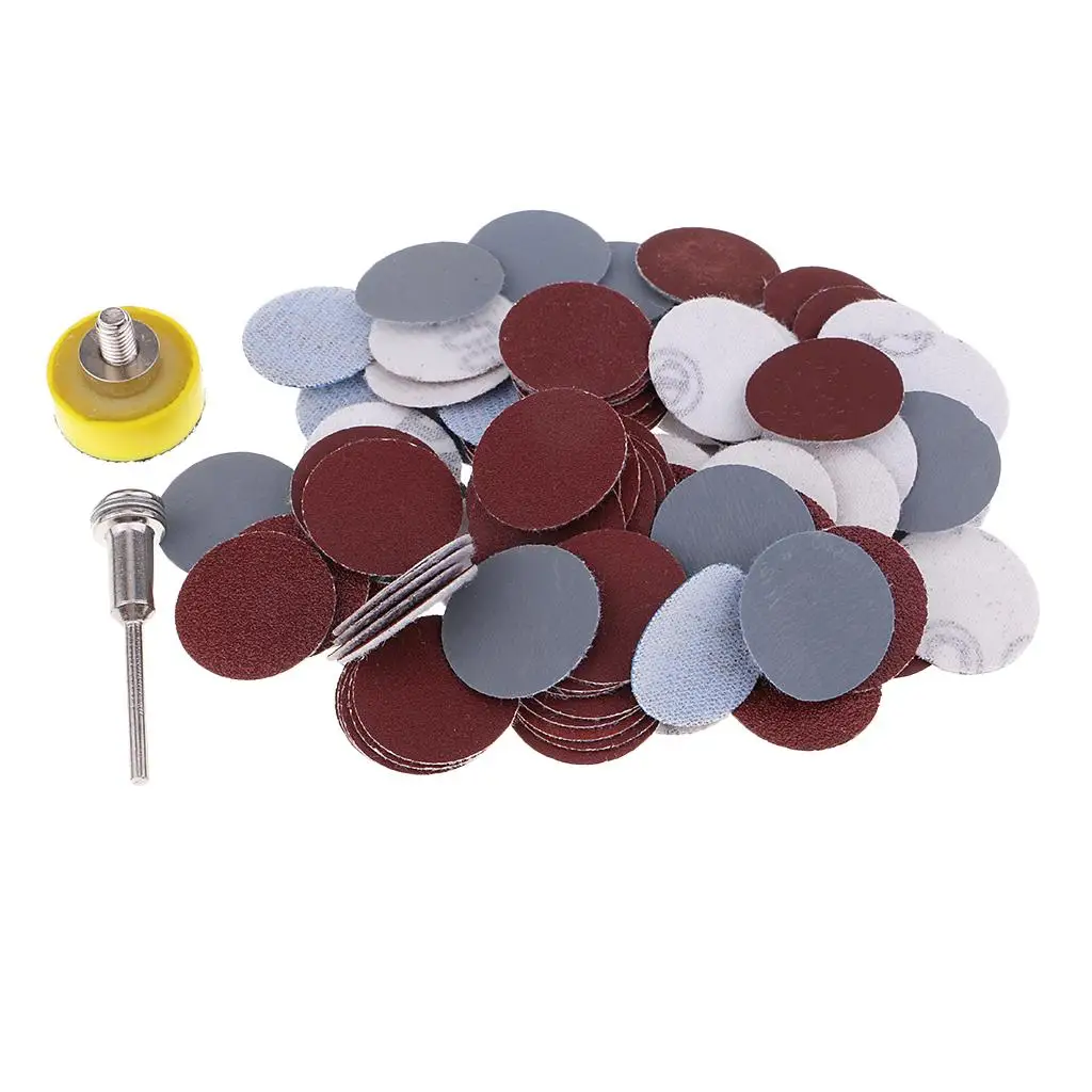 100x 25mm Sanding Discs Sanding Pad Shank for Drill Grinder Rotary Tools