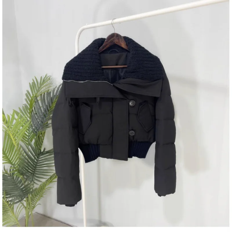 Winter New Fashion Women’s Solid Color Thicken Casual Trendy Simple Basic Turn-down Collar Long Sleeve Quilted Coats Female Tops
