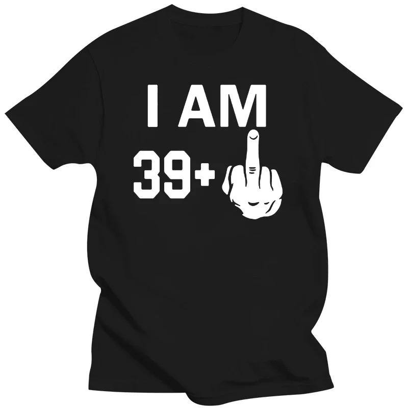 Men's T-Shirt I Am 39 Middle Finger 40th Cool Funny Birthday Gifts Idea T Shirt for Man Husband Daddy Father's Day Present