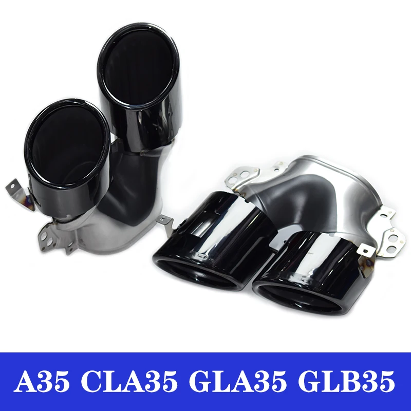 For Mercedes-Benz A35 CLA34 GLA35 GLB35 exhaust pipe tailpipe A45 CLA45 GLA45 W117 W118AMG four-outlet stainless steel tailpipe
