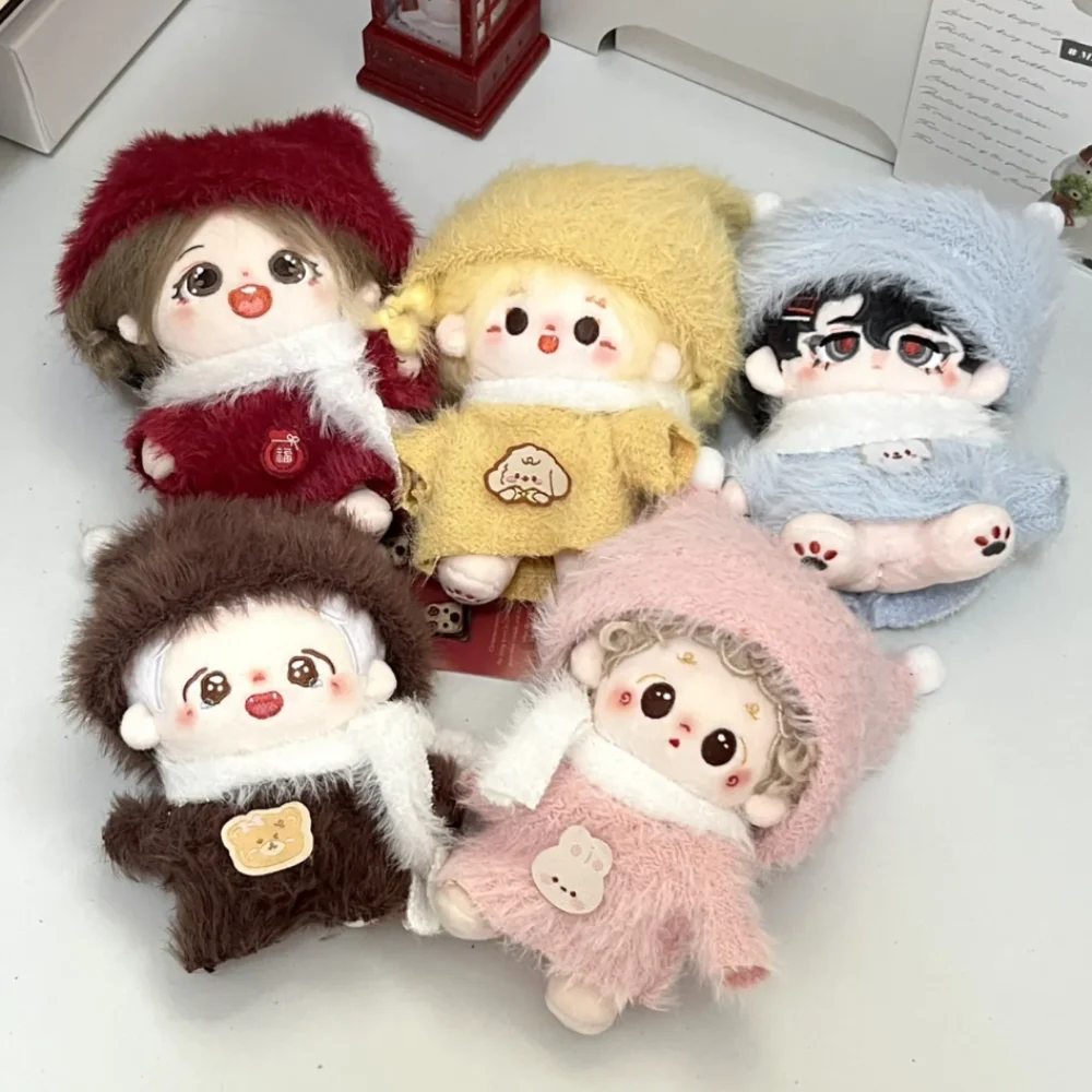 เสื้อผ้า เสื้อสเวตเตอร์ 10 ซม. ผ้าฝ้าย หมวก เสื้อยืด ชุดเสื้อผ้า ชุดน่ารัก ชุดแต่งตัว 10 ซม. ผ้าฝ้าย