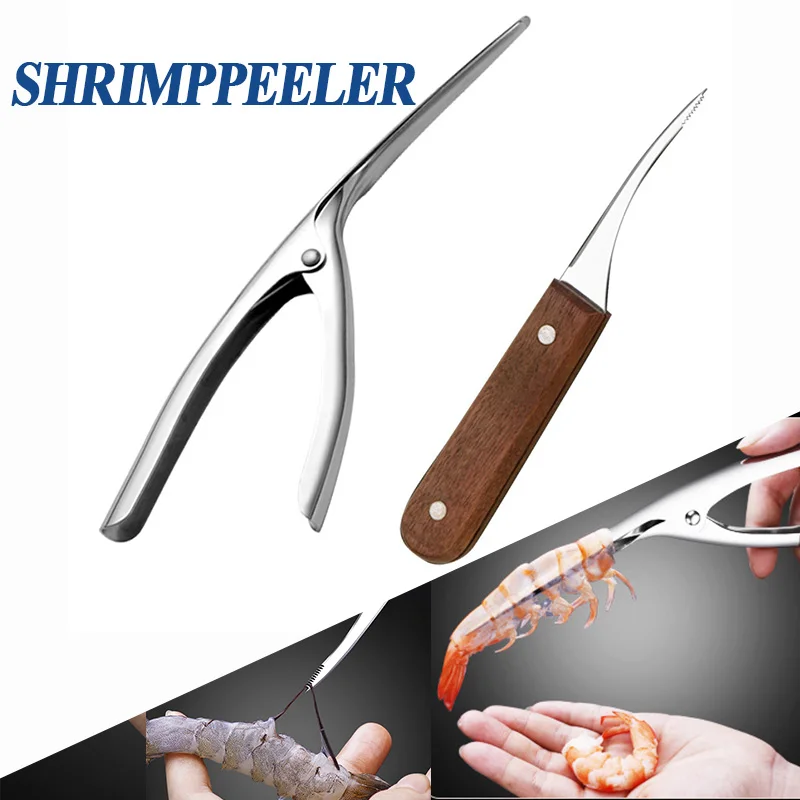 1/2pcs Stainless Steel Shrimp Stripper Shrimp Line Remover Peeler Cleaning Peeling Seafood Tools Kitchen Restaurant Accessories