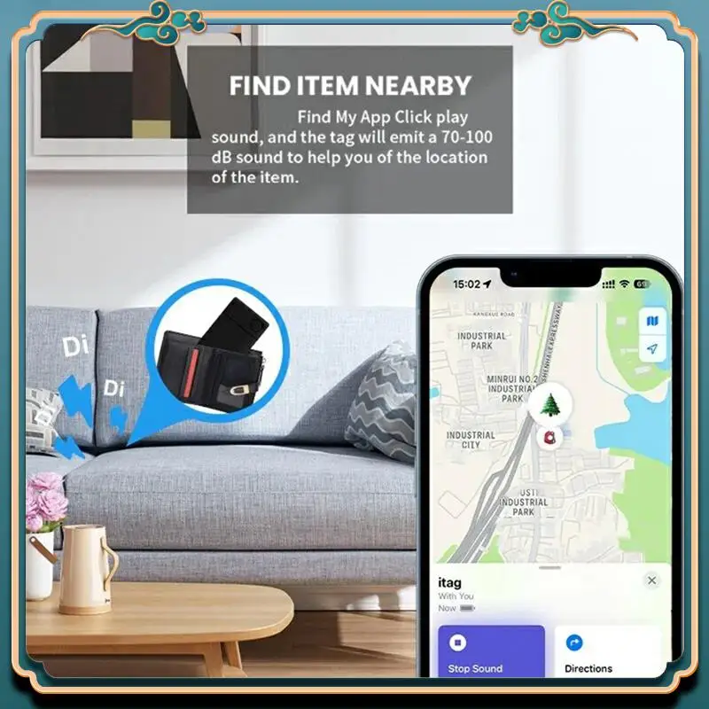 Latest Wireless Rechargerable Smart Card Tracker Work With  Find My App Back Cover Icard Tag For Airtag ID Card Finder