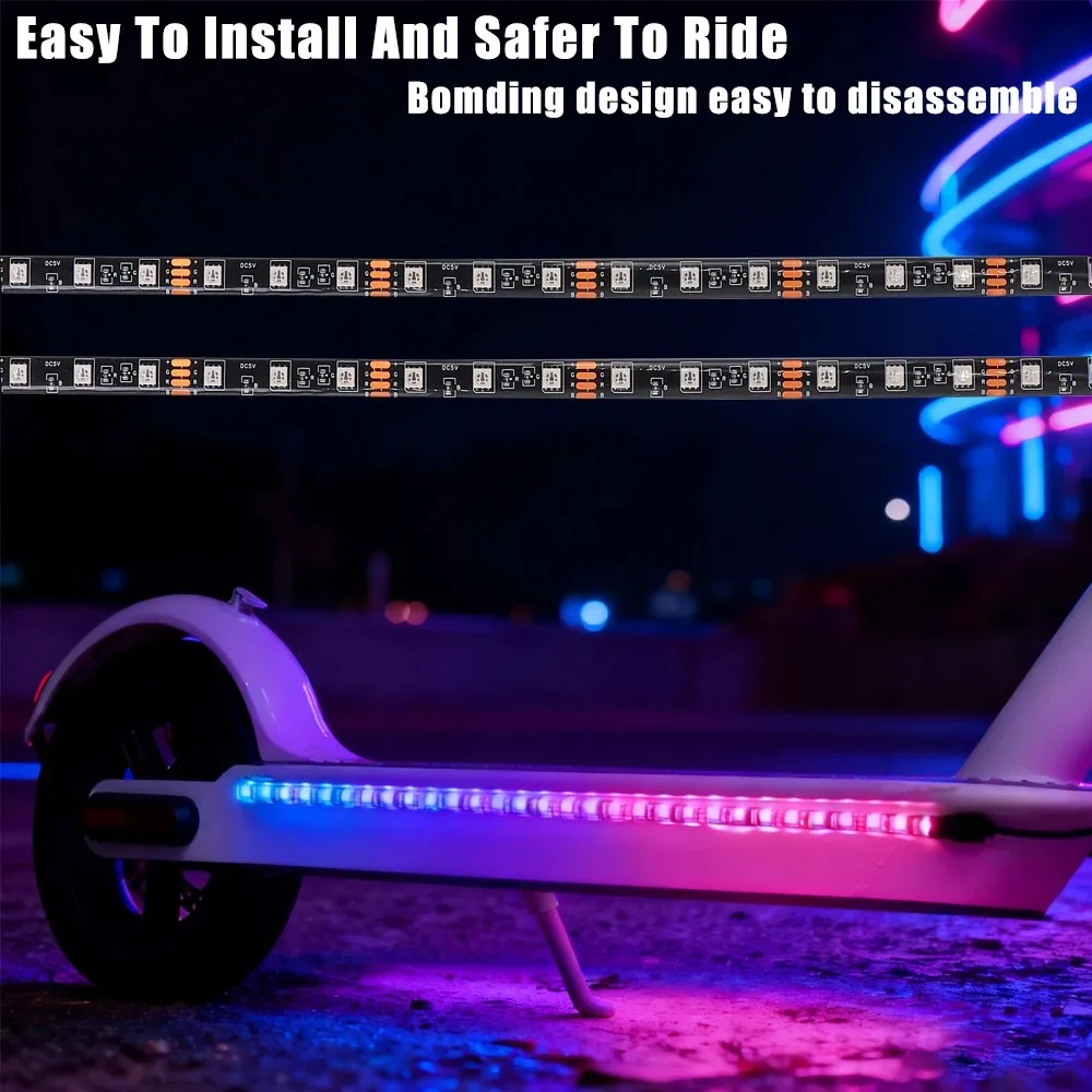 RGB Multi‑Mode LED Ambient Light Strip Multiple Lighting Modes Decorative Lamp for Electric Scooter Replacement Accessories