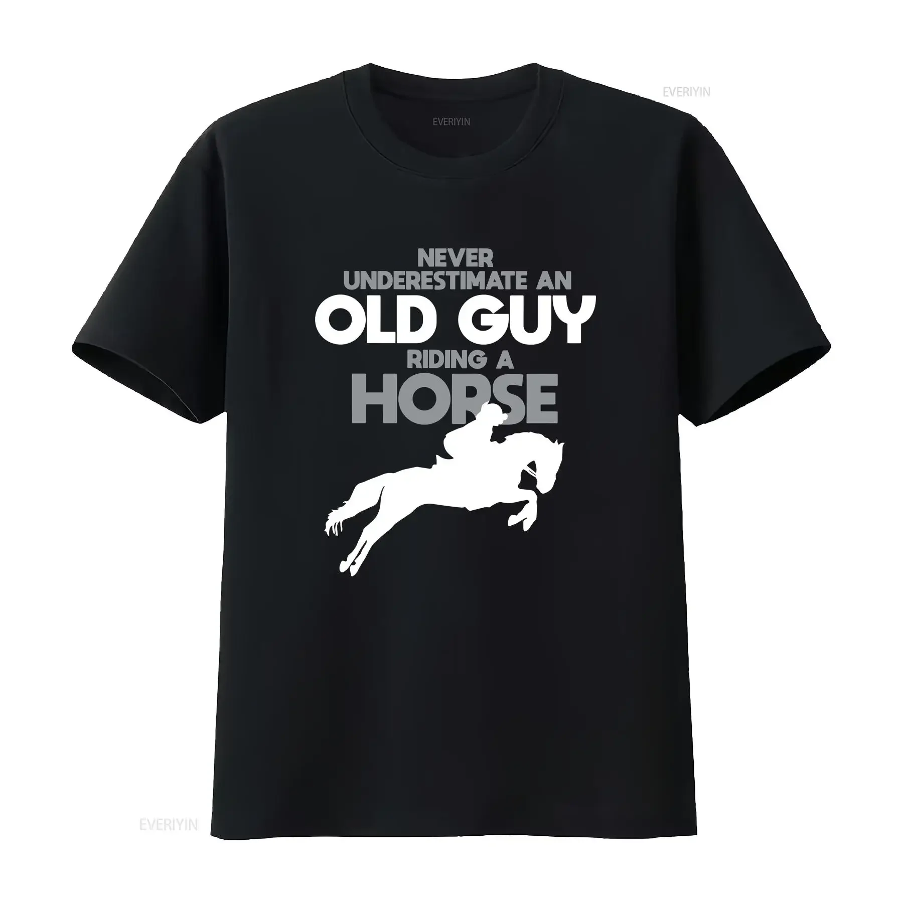 Never Underestimate An Old Guy Riding A Horse T shirt Mens Boys Birthday Christmas Top vintage Washed Stylish designer clothes